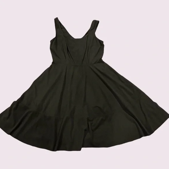 faux suede skater dress Mushroom 🍄 Green/Brown Faux Suede Fit & Flare Skater Dress